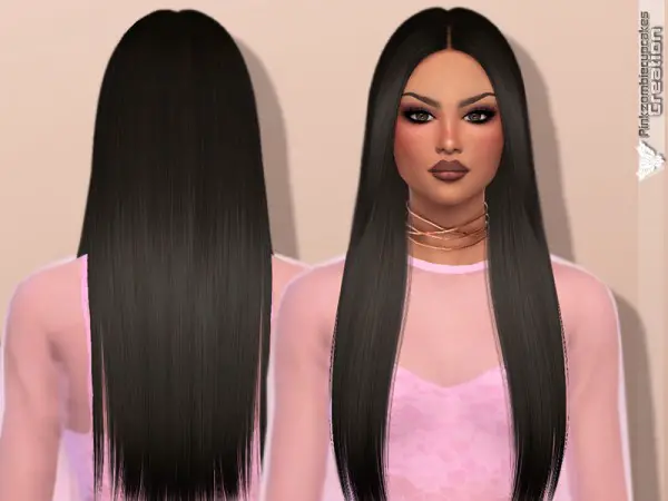 The Sims Resource: Nightcrawler`s Runway hair retextured by Pinkzombiecupcakes for Sims 4