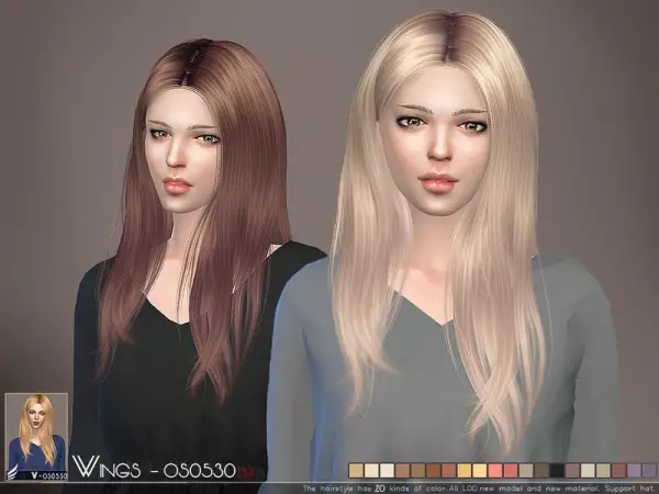 The Sims Resource: WINGS OS0530 hair for Sims 4
