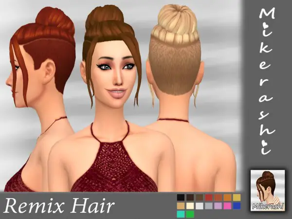 Mikerashi: Remix Hair for Sims 4