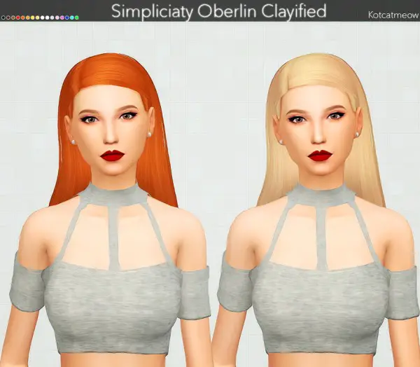 Kot Cat: Simpliciaty Oberlin Hair Clayified for Sims 4