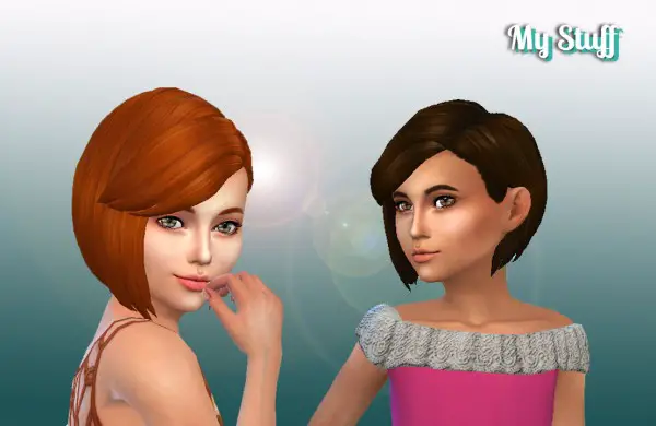 Mystufforigin: Innocence hair for Girls for Sims 4