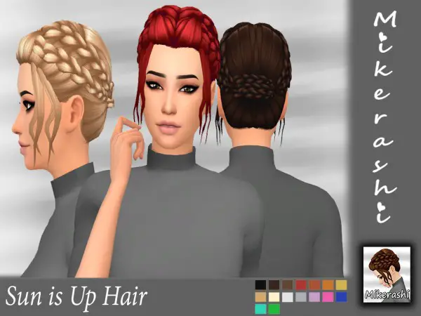 Mikerashi: Sun is Up Hair retextured for Sims 4
