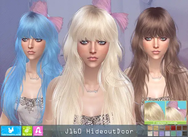 NewSea: J160 Hideout Door hair for Sims 4