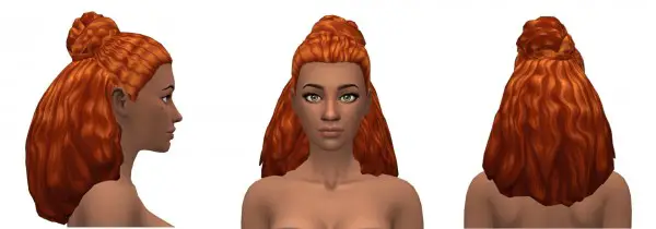 Simsworkshop: Half and Half hair by leeleesims1 for Sims 4