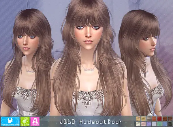 NewSea: J160 Hideout Door hair for Sims 4
