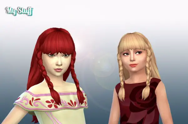 Mystufforigin: Renewal Braids hair retextured for Sims 4