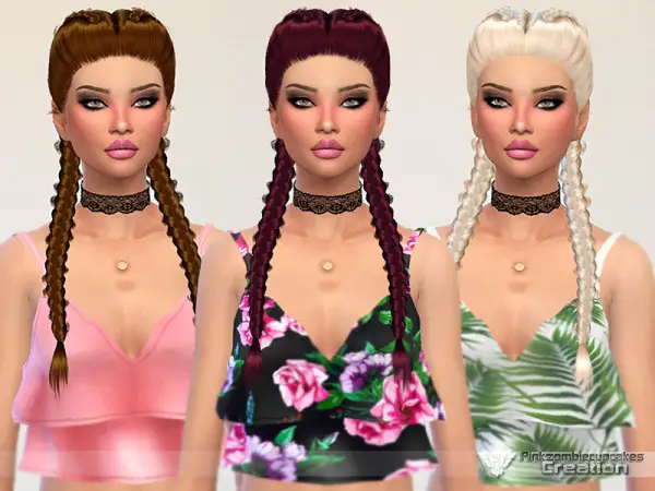 The Sims Resource: Maargareth Parallel hair retextured by Pinkzombiecupcakes for Sims 4