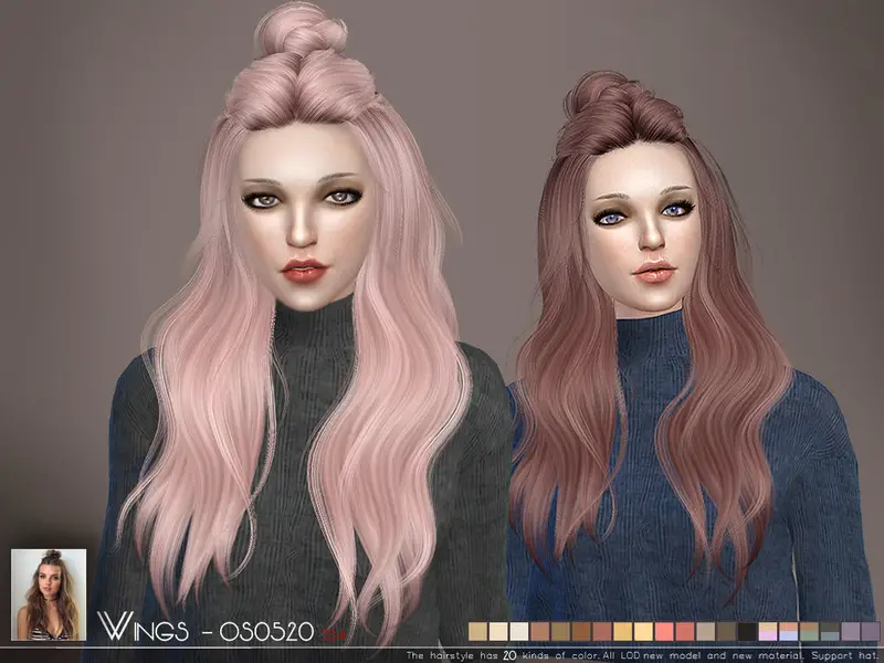 The Sims Resource WINGS OS0520 Hair 4 Hairs.