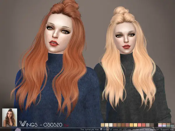 The Sims Resource: WINGS OS0520 hair for Sims 4