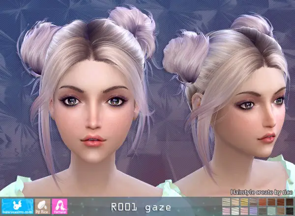 NewSea: R001 Gaze hair for Sims 4