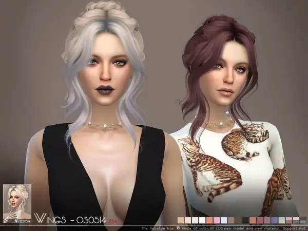 The Sims Resource: OS0514 hair by Wings Sims for Sims 4