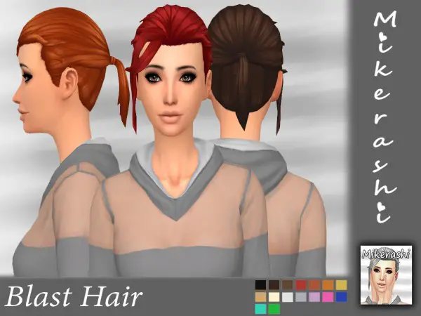 Mikerashi: Blast hair retextured for Sims 4