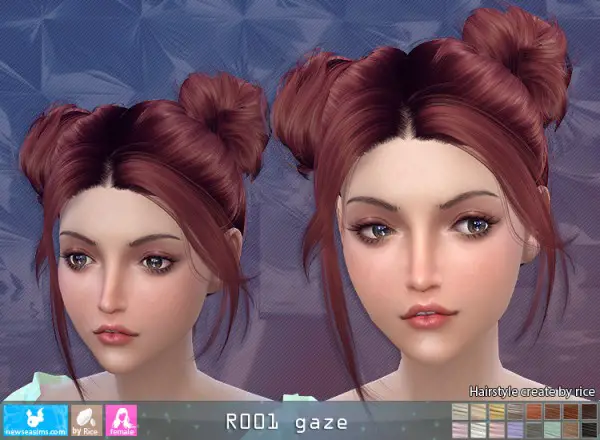 NewSea: R001 Gaze hair for Sims 4