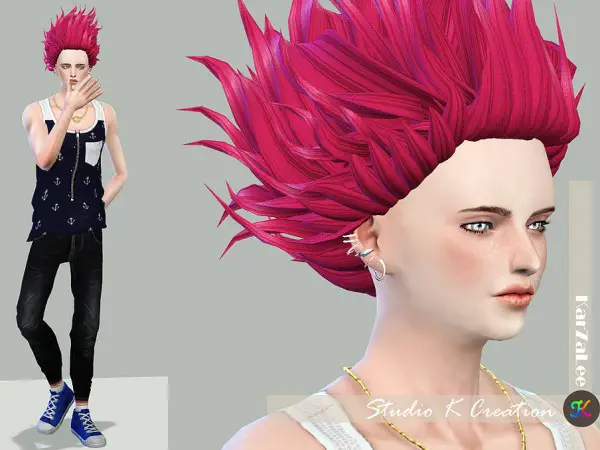 Studio K Creation: Animate hair 81 Hisoka for Sims 4