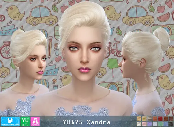NewSea: YU175 Sandra hair for Sims 4