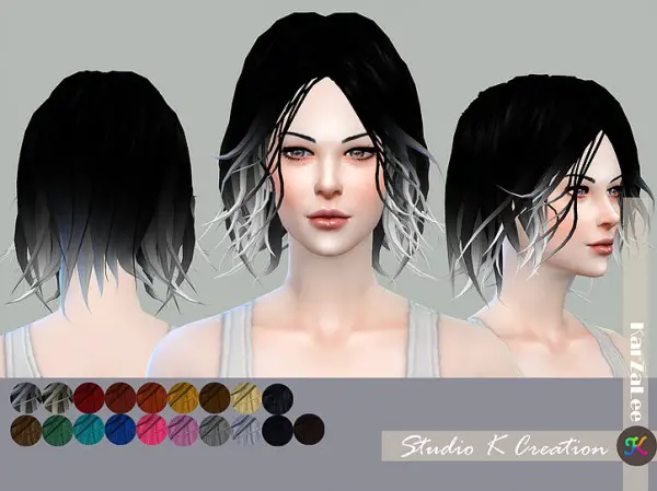Studio K Creation: Animate hair 84 Selene for Sims 4