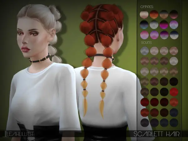 The Sims Resource: LeahLillith`s Scarlett Hair for Sims 4