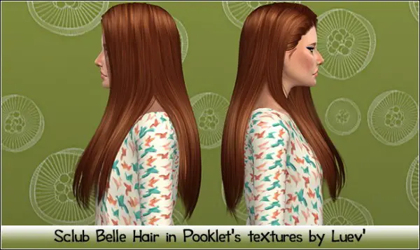 Mertiuza: Sclub`s Belle hair retextured for Sims 4