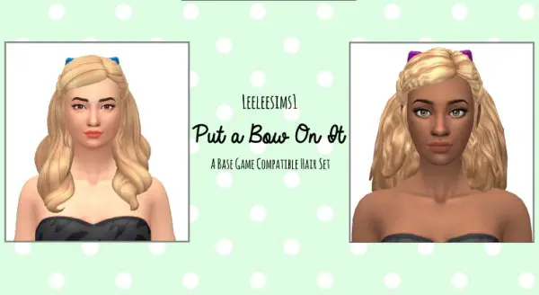 Simsworkshop: Put A Bow On It hair retexyured by leeleesims1 for Sims 4