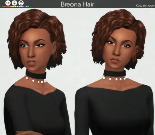 Kot Cat: Breona hair retextured for Sims 4