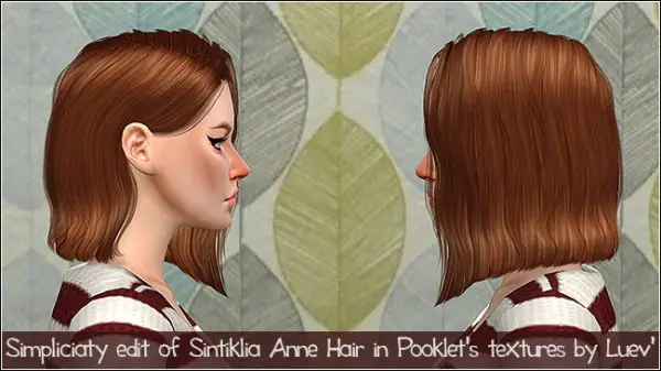 Mertiuza: Sintiklia`s Anne hair retextured for Sims 4