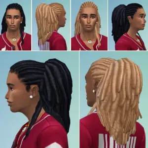 Mystufforigin: Dread Half Up hair for girls - Sims 4 Hairs