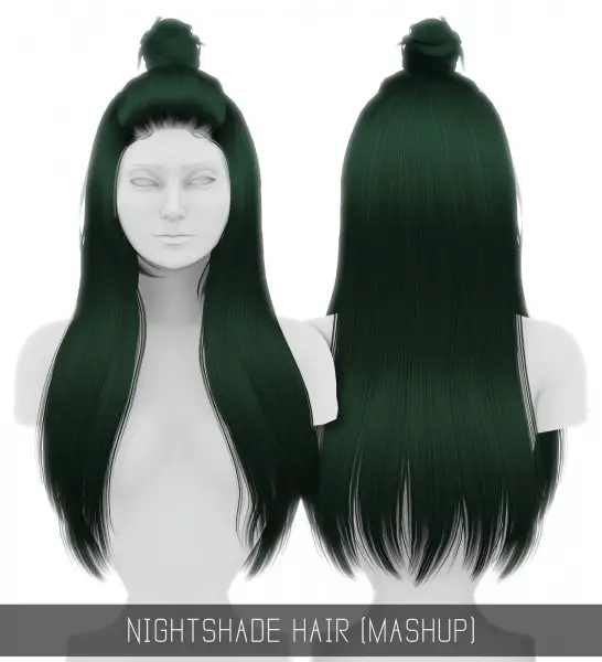 Simpliciaty: Nightshade hair retextured for Sims 4
