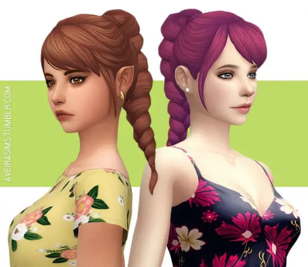 Aveira Sims 4: Leela Hair V3 hair recolored for Sims 4