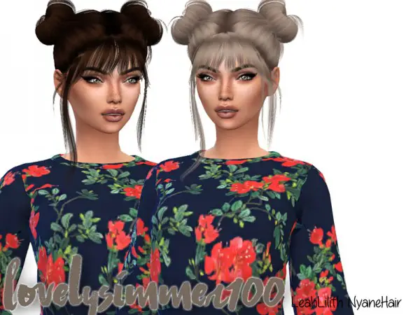 The Sims Resource: LeahLilith`s Nyane Hair recolored by XxLovelysimmer100xX for Sims 4