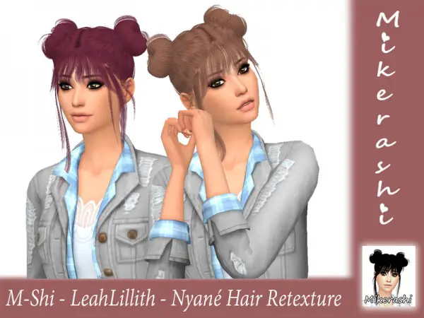 The Sims Resource: LeahLillith`s Nyan Hair Retextured by mikerashi for Sims 4