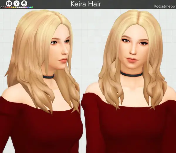 Kot Cat: Keira’s hair retextured for Sims 4