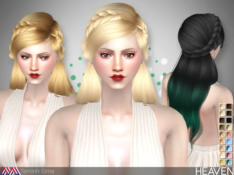 The Sims Resource: Heaven Hair 33 by Tsminhsims - Sims 4 Hairs