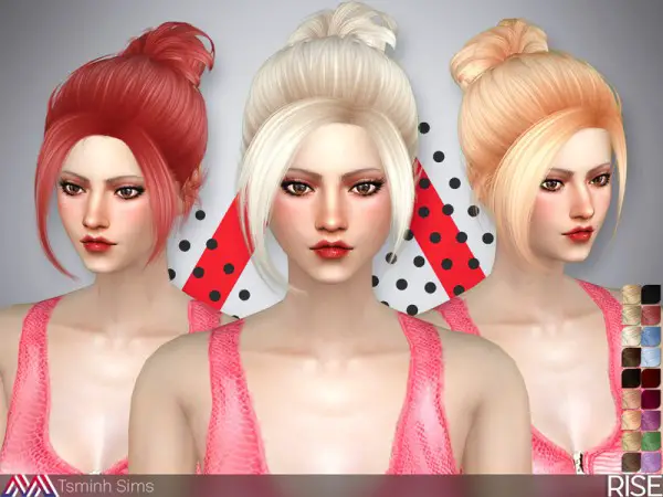 The Sims Resource: Rise Hair 34 by TsminhSims for Sims 4