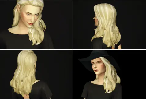 Birksches sims blog: Long flipped hair retextured for Sims 4