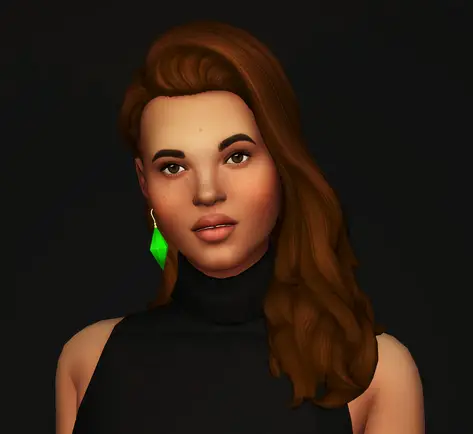 Rusty Nail: Long flipped hair retextured for Sims 4