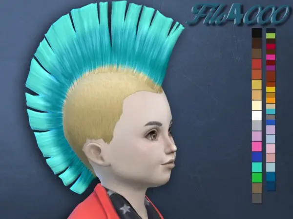 The Sims Resource: Toddler Hair 09: Mohawk retextured by filo4000 for Sims 4