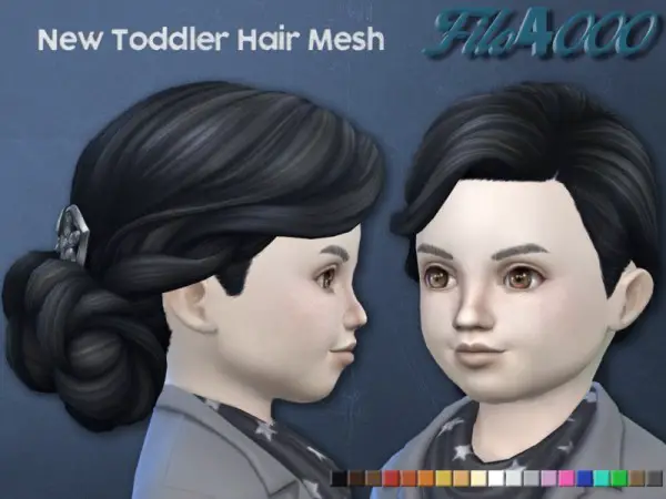 The Sims Resource: Toddler Hair 10: Clip Bun by filo4000 for Sims 4