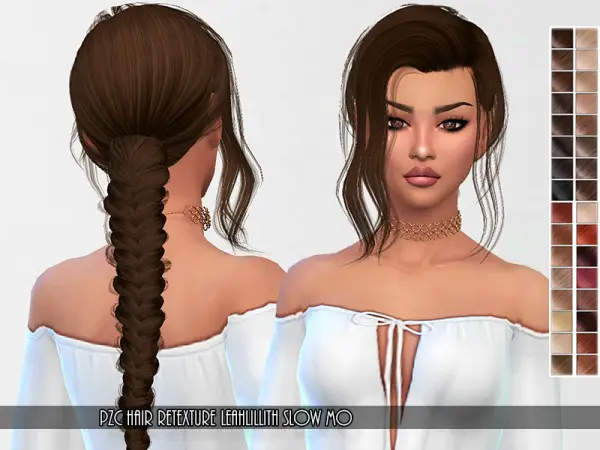 The Sims Resource: LeahLillith`s Slow Mo hair retextured by Pinkzombiecupcakes for Sims 4