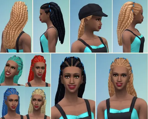Birksches sims blog: Braid Clips hair for Sims 4