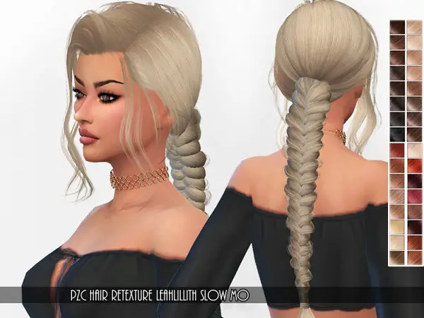 The Sims Resource: LeahLillith`s Slow Mo hair retextured by Pinkzombiecupcakes for Sims 4