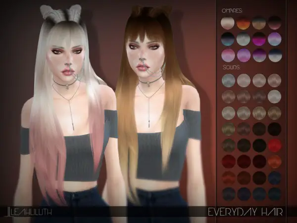 The Sims Resource: Everyday Hair by LeahLillith for Sims 4