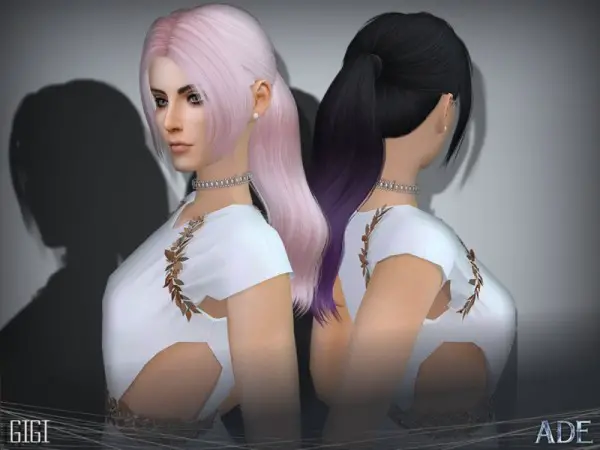 The Sims Resource: Ade   Gigi hair for Sims 4