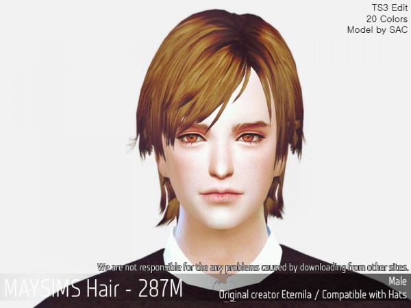 MAY Sims: May Hair 287M hair retextured for Sims 4