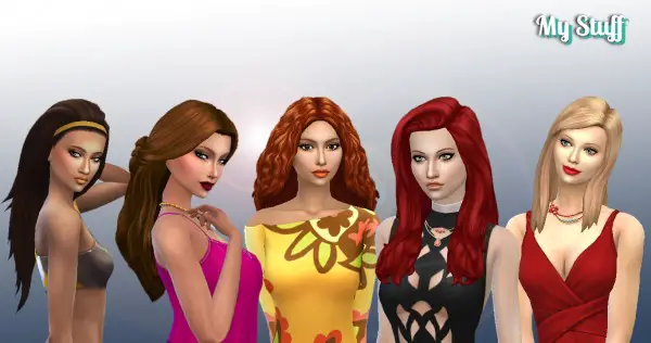 Mystufforigin: Female Long Hair Pack 10 for Sims 4