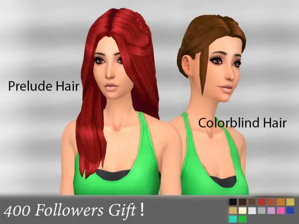 Mikerashi: 400 Followers Gift hair retectured for Sims 4