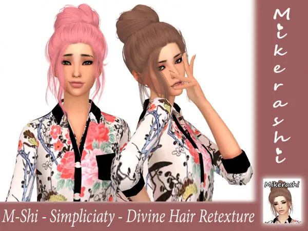 Mikerashi: Simpliciaty`s Divine hair retextured for Sims 4