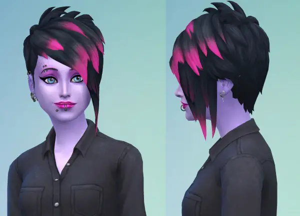 Mod The Sims: Slashed Vampire Hair Recolored by SallySims for Sims 4