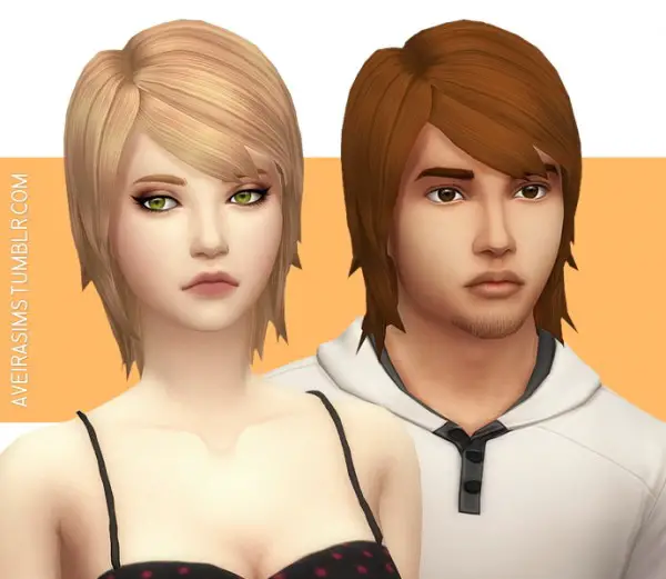 Aveira Sims 4: Parenthood Medium Straight Hair Retextured for Sims 4