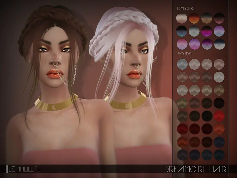 The Sims Resource: Dreamgirl Hair by LeahLillith - Sims 4 Hairs