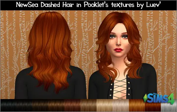 Mertiuza: Newsea`s Dashed hair retextured for Sims 4